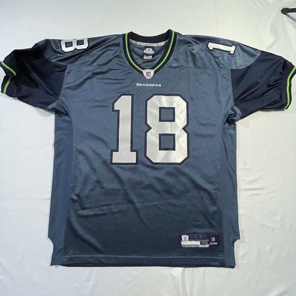 Sidney Rice Seattle Seahawks Reebok Authentic Stitched NFL Jersey Size 50 Blue - Picture 3 of 9